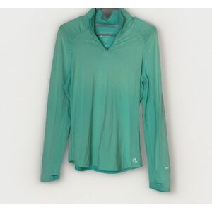 Coolibar Medium Arabella Quarter Zip Long Sleeve UPF Swim Golf Tennis Pickleball